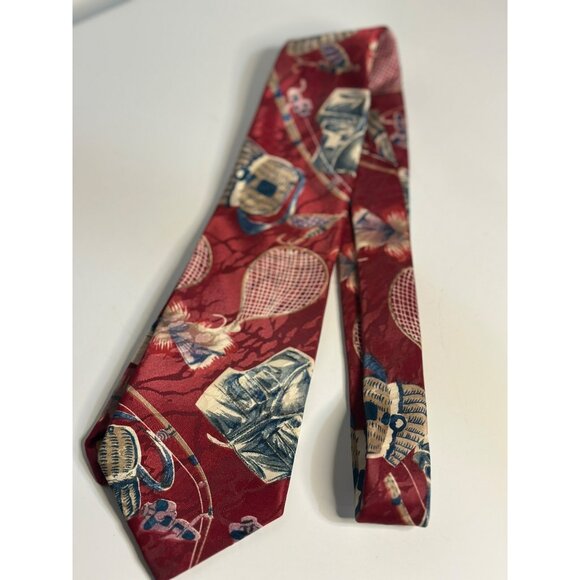 VTG Italianissimo Silk Tie 3.5" Fishing Theme Green Tropical Fish Print Neckwear - Picture 1 of 6